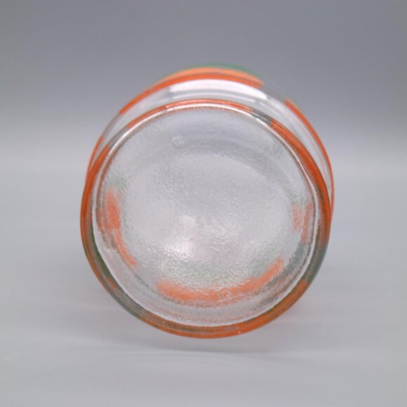 Vintage Anchor Hocking Orange Juice Glass Pitcher Carafe | Green Trim | 80s - Picture 5 of 5